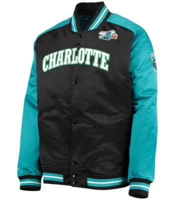 Charlotte Hornets Black and Teal Hardwood Classics Reload 3.0 Jacket