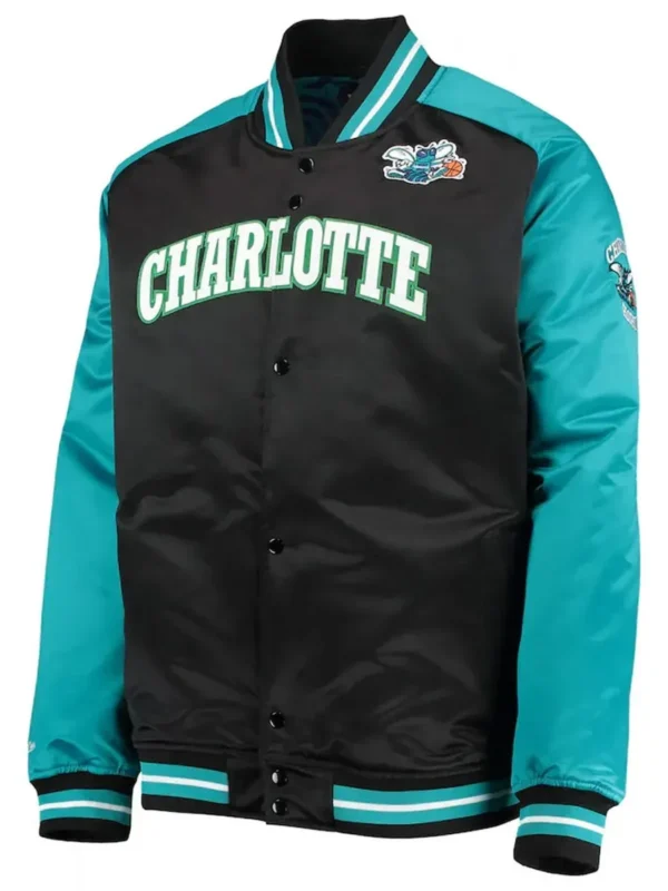 Charlotte Hornets Black and Teal Hardwood Classics Reload 3.0 Jacket