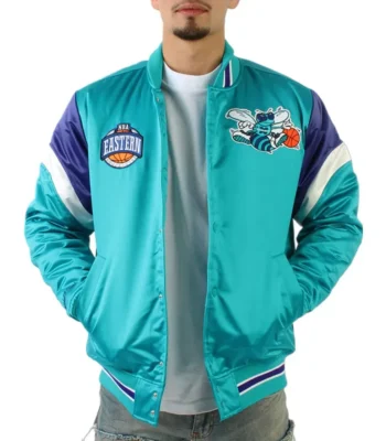 Charlotte Hornets Eastern Aqua Satin Jacket