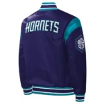 Charlotte Hornets Force Play Purple Varsity Satin Jacket