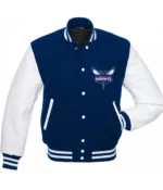 Charlotte Hornets NBA Varsity Blue and White Jacket