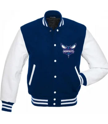 Charlotte Hornets NBA Varsity Blue and White Jacket