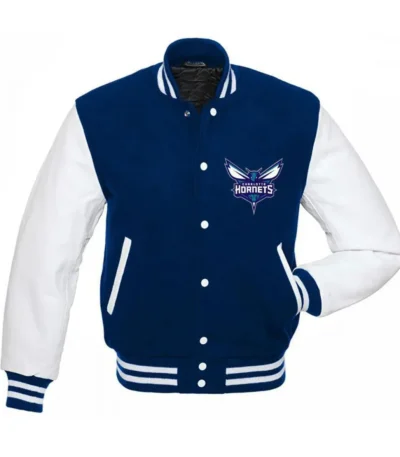 Charlotte Hornets NBA Varsity Blue and White Jacket