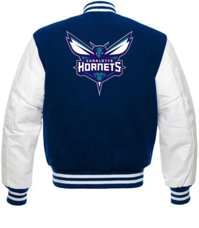 Charlotte Hornets NBA Varsity Blue and White Jacket