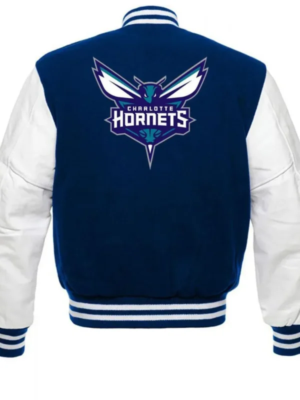 Charlotte Hornets NBA Varsity Blue and White Jacket