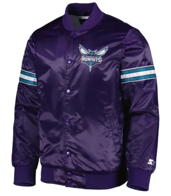 Charlotte Hornets Pick & Roll Purple Satin Jacket