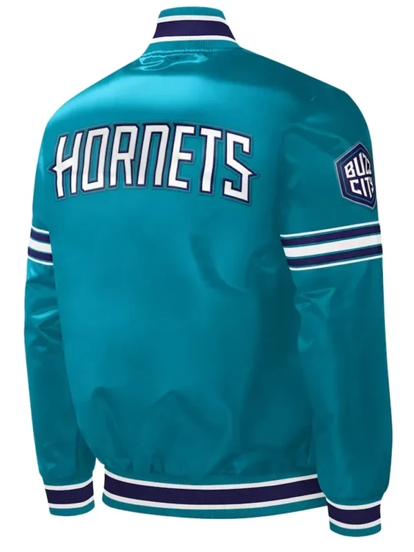 Charlotte Hornets Slider Teal Varsity Satin Jacket