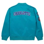 Charlotte Hornets Vintage Logo Aqua Lightweight Satin Jacket