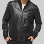 Chris Hemsworth Crime 101 Leather Bomber Jacket