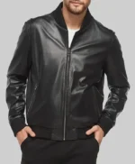 Chris Hemsworth Crime 101 Leather Bomber Jacket