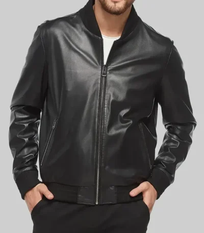 Chris Hemsworth Crime 101 Leather Bomber Jacket