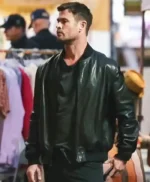 Chris Hemsworth Crime 101 Bomber Leather Jacket