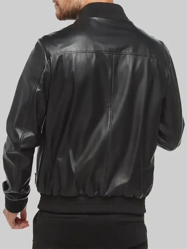 Chris Hemsworth Crime 101 Leather Bomber Jacket