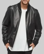 Chris Hemsworth Crime 101 Leather Bomber Jacket