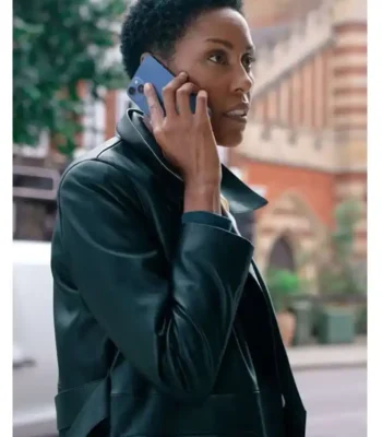 Christine Adams Hijack Black Leather Coat