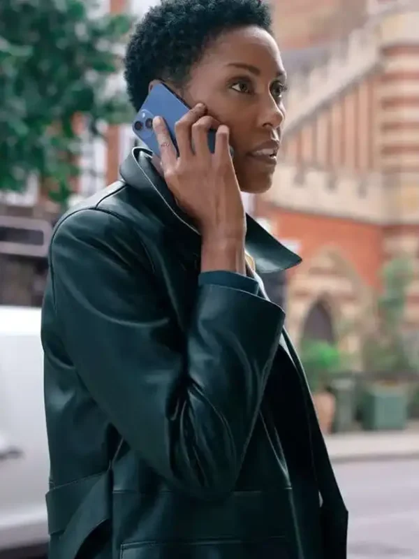 Christine Adams Hijack Black Leather Coat