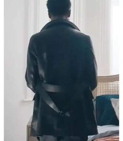 Christine Adams Hijack Black Leather Coat