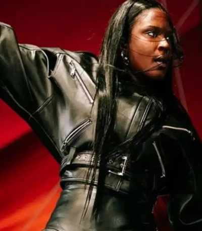 Coachella Amaarae Black Leather Jacket