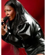 Coachella Amaarae Black Leather Jacket
