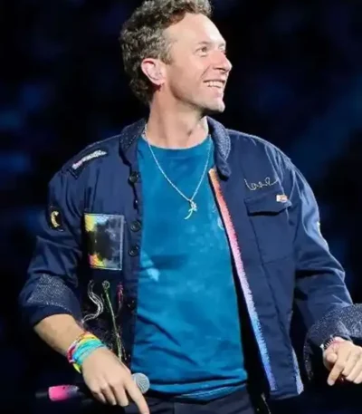 Coldplay Concert Chris Martin Blue Jacket