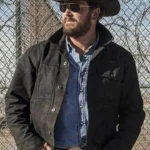 Mens Casual Button Up Black Cotton Trucker Jacket
