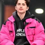 College GameDay Timothee Chalamet Pink Jacket