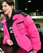 College GameDay Timothee Chalamet Pink Jacket