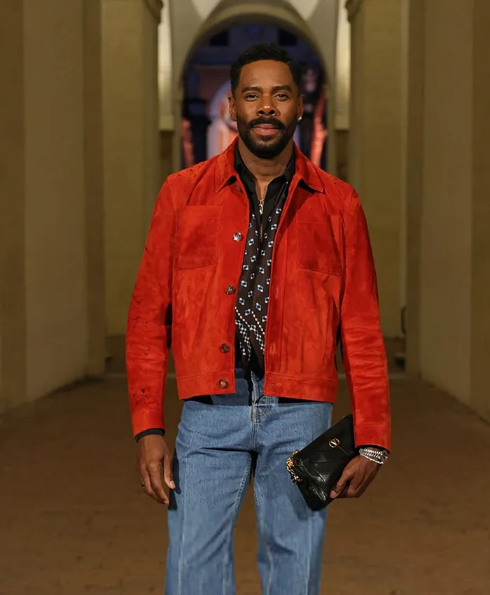 Colman Domingo Red Suede Valentino Jacket Colman Domingo Red Suede Valentino Jacket