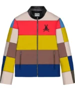Color Block Stegaro Leather Jacket