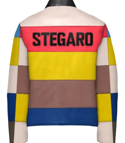 Color Block Stegaro Leather Jacket