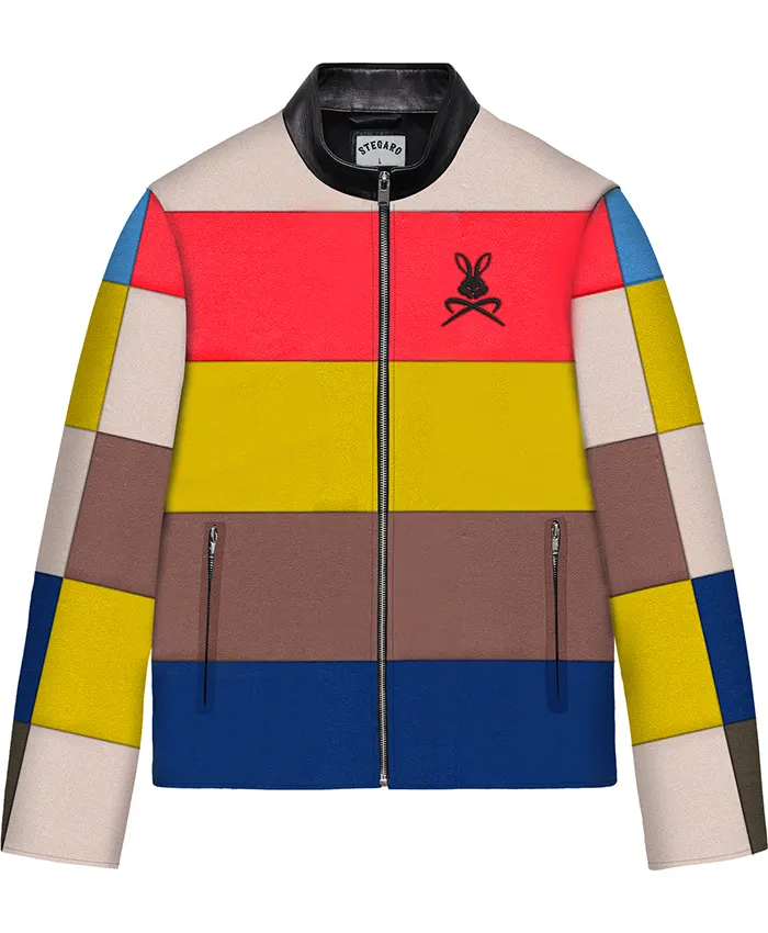 Color Block Stegaro Leather Jacket Color Block Stegaro Leather Jacket