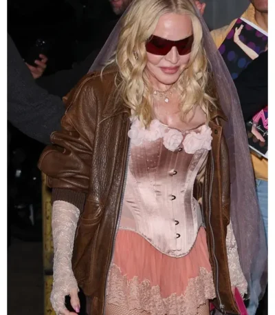 Confessions II Madonna Brown Leather Jacket