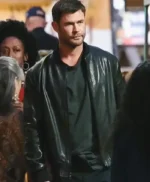 Chris Hemsworth Crime 101 Bomber Leather Jacket