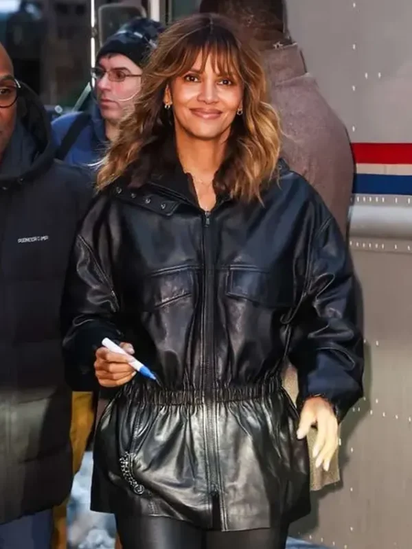 Crime 101 Halle Berry Leather Jacket