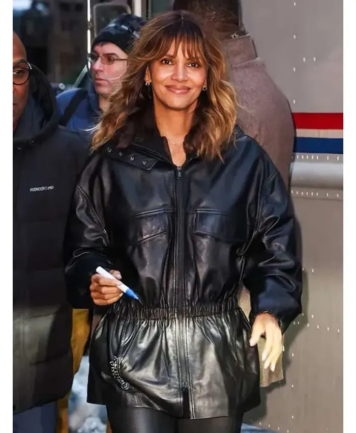 Crime 101 Halle Berry Leather Jacket Crime 101 Halle Berry Leather Jacket