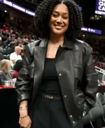 Crystal Renee Hayslett Black Leather Jacket