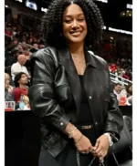 Crystal Renee Hayslett Black Leather Jacket