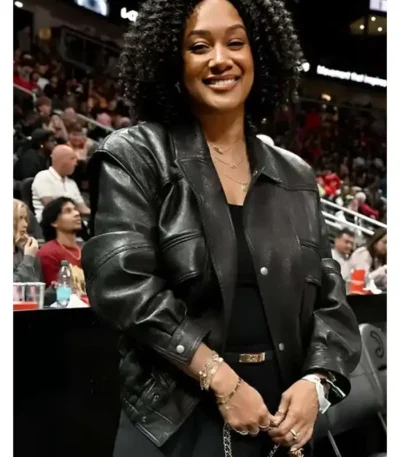 Crystal Renee Hayslett Black Leather Jacket