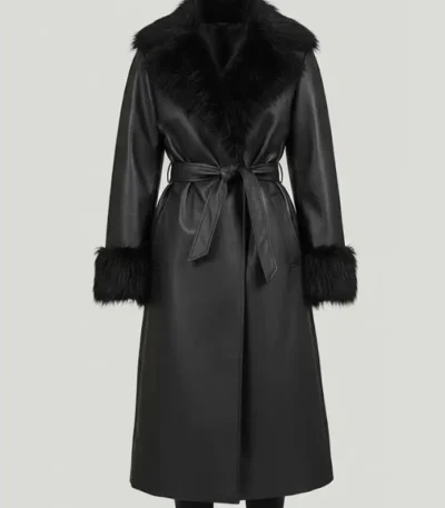 Daddy Issues Gemma Black Shearling Leather Coat