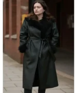 Daddy Issues Gemma Black Shearling Leather Coat