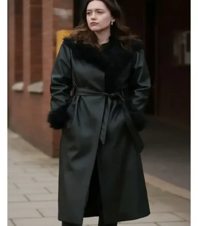 Daddy Issues Gemma Black Shearling Leather Coat