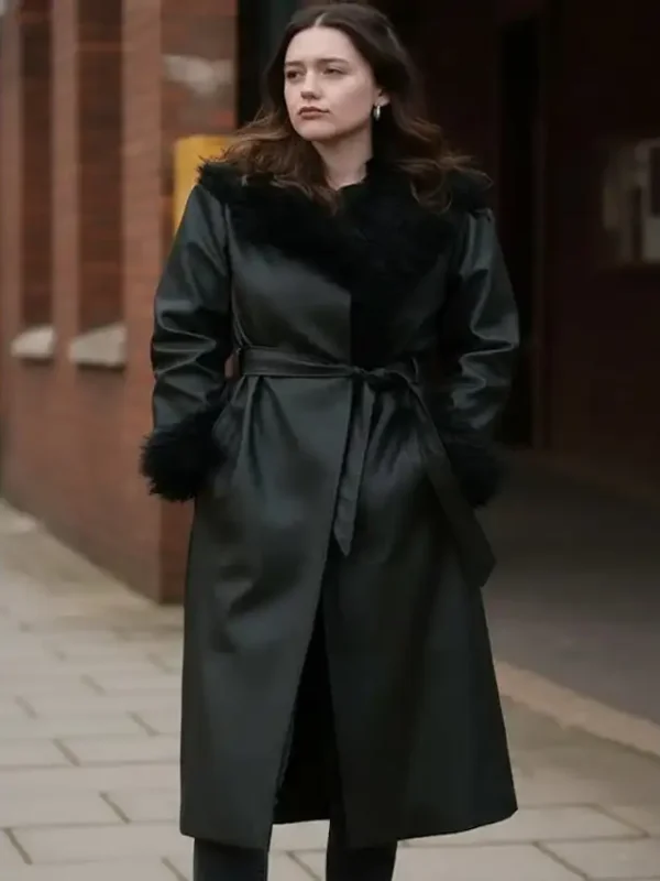 Daddy Issues Gemma Black Shearling Leather Coat