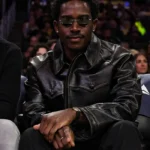 Damson Idris Lakers Game Black Leather Jacket