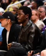 Damson Idris Lakers Game Black Leather Jacket
