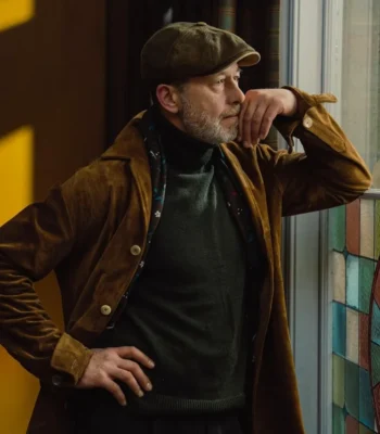 Daniel Betts MobLand S01 Brown Leather Coat