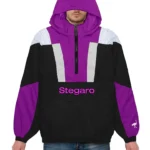 Dante Purple And Black Stegaro Anorak Jacket