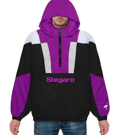 Dante Purple And Black Stegaro Anorak Jacket