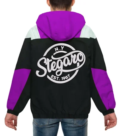 Dante Purple And Black Stegaro Anorak Jacket