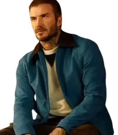 David Beckham Blue Cotton Jacket