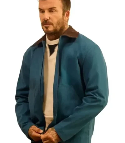 David Beckham Blue Cotton Jacket